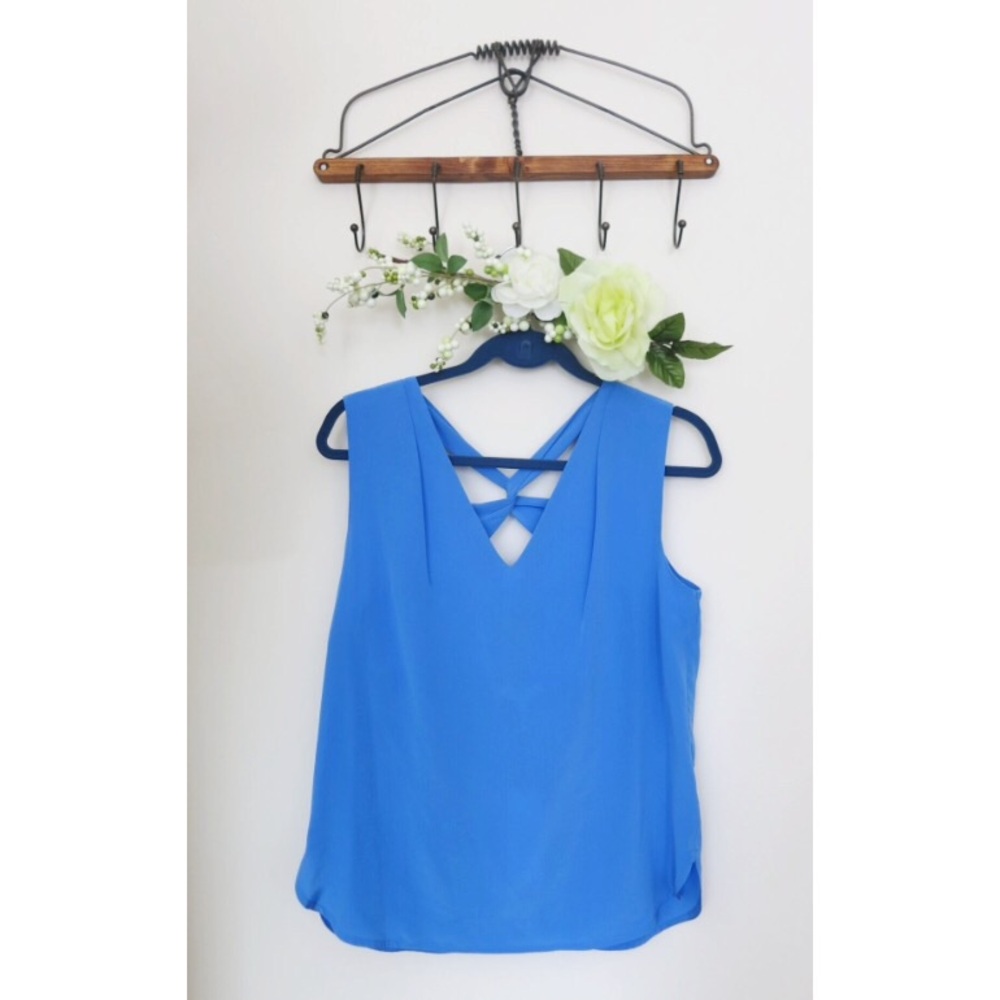 NWT Sandro Blue Silk Blouse